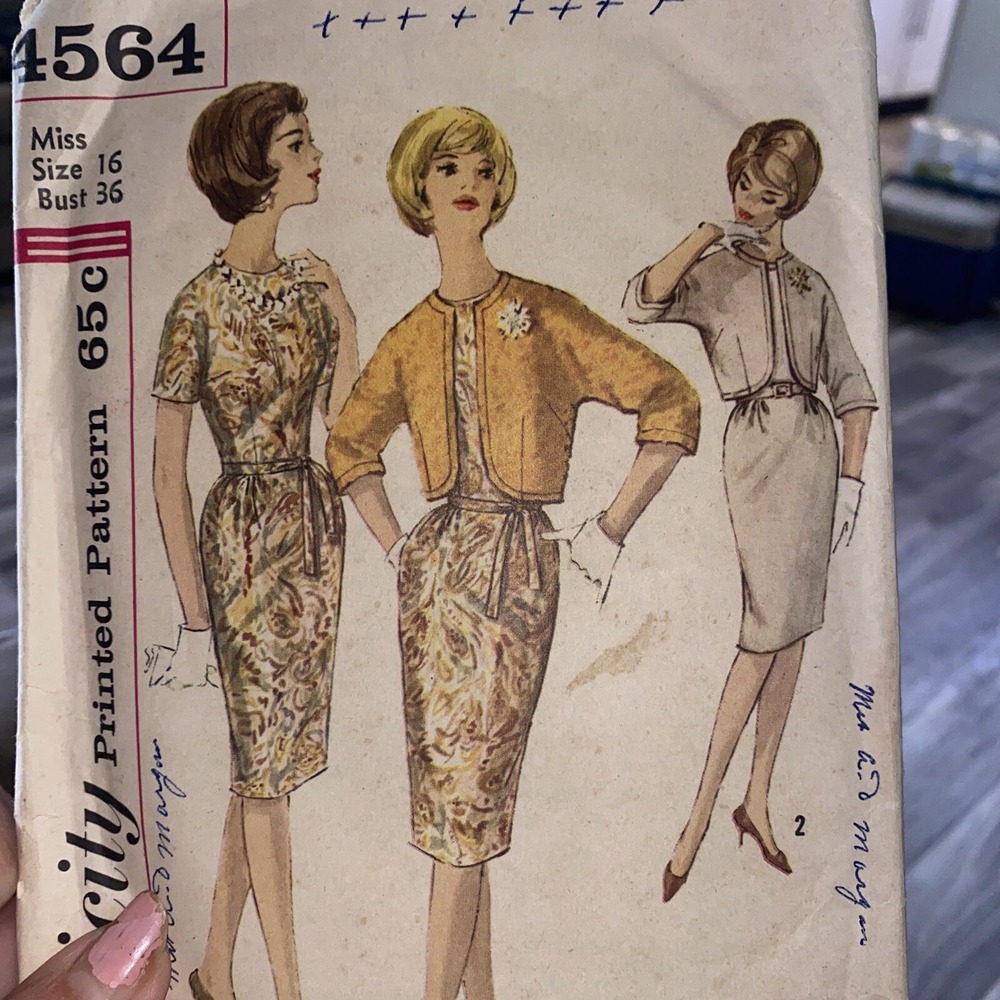 Vintage 1960’s Simplicity Dress Pattern 4564 Size 16 Cut & Complete